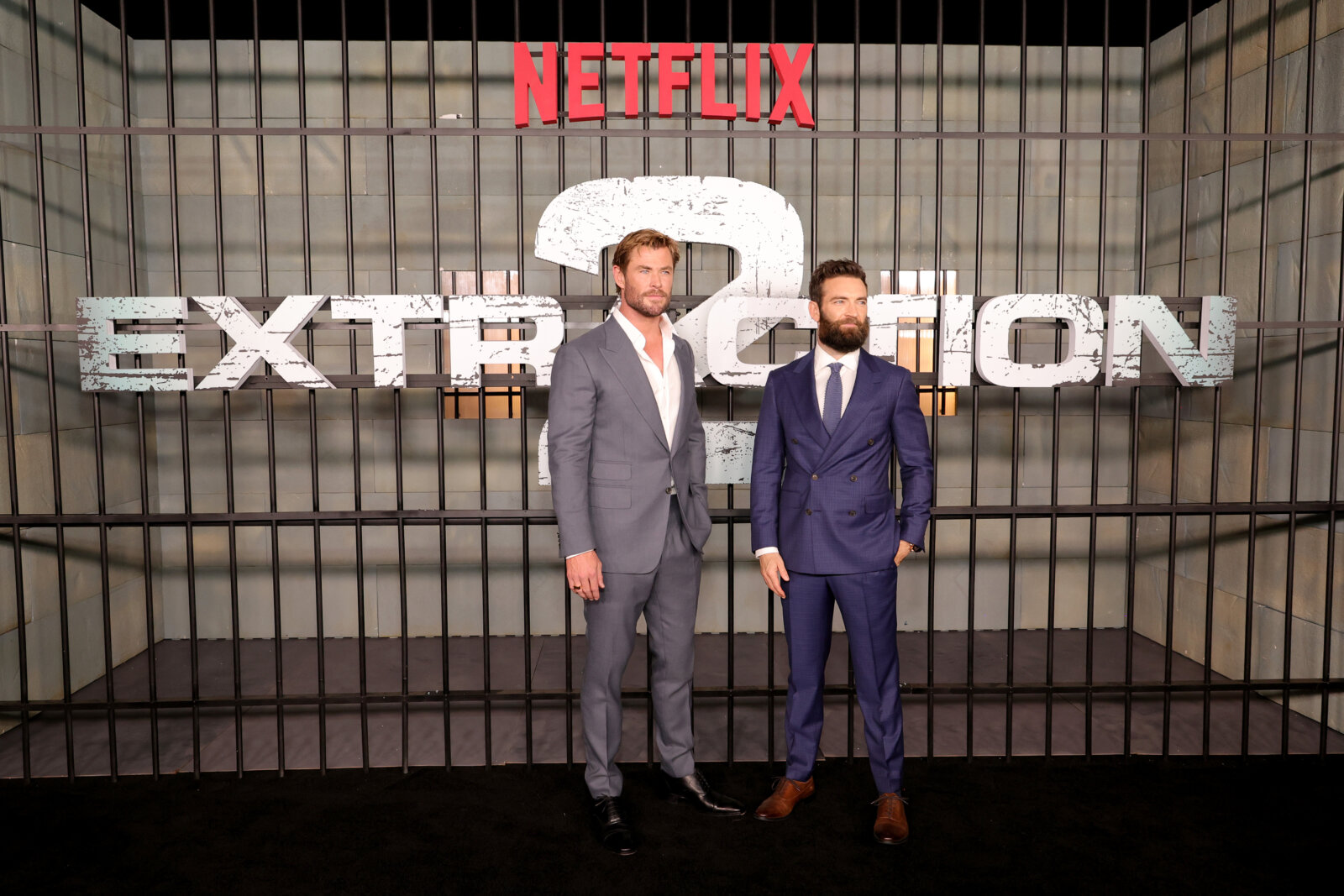 Chris Hemsworth und Sam Hargrave besuchen die New Yorker Premiere von Netflix' Extraction 2.