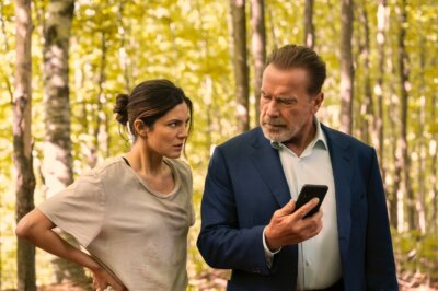 Arnold Schwarzenegger und Monica Barbaro also Vater-Tochter-Geheimagenten-Duo in FUBAR.